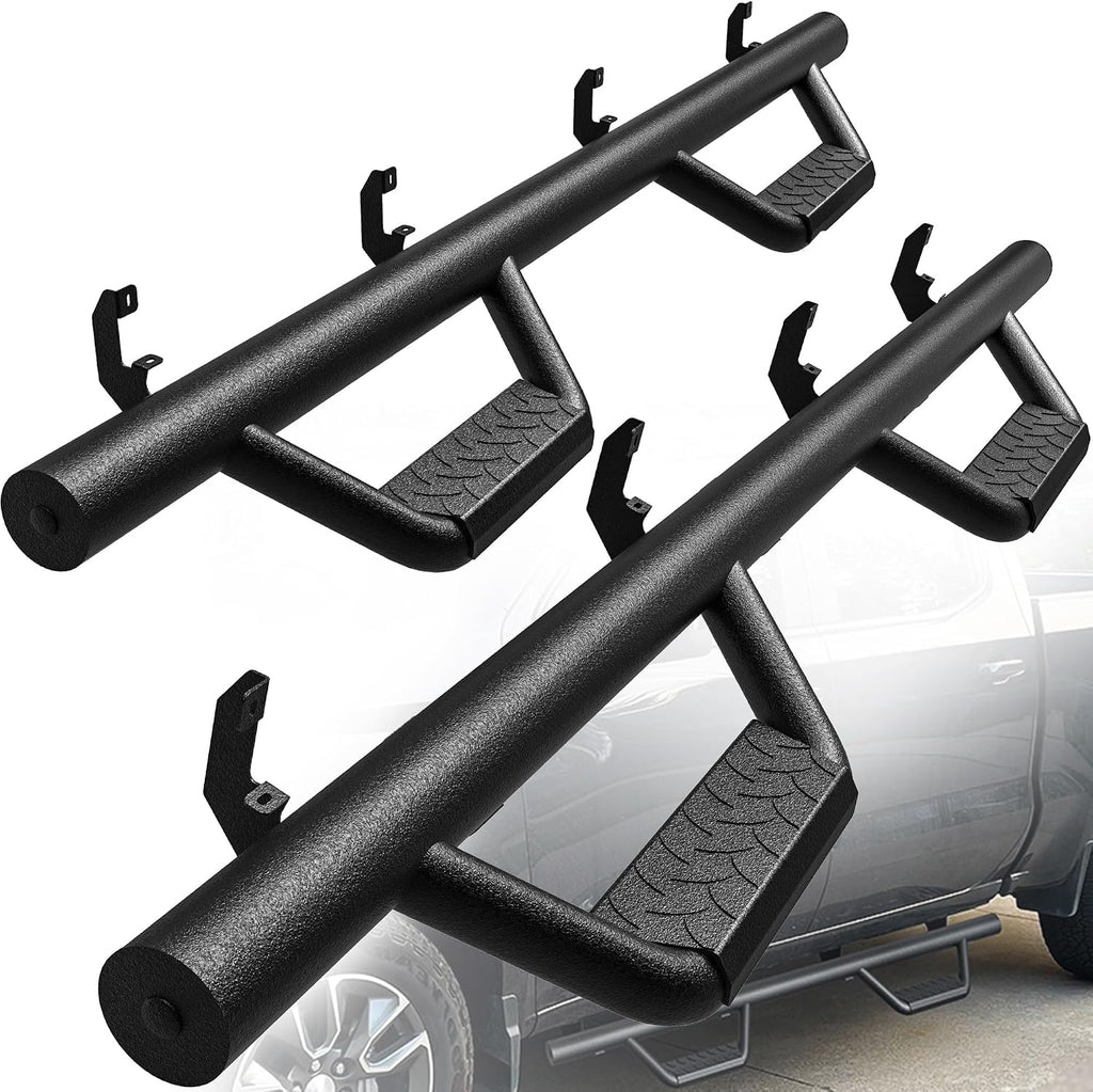 YITAMOTOR Drop Running Boards Compatible with 2019-2026 Chevy Silverado/GMC Sierra 1500 Crew Cab, 2020-2026 2500HD 3500HD Crew Cab Carbon Steel Side Steps Nerf Bars Rails(Excl. 2019 1500 LD)