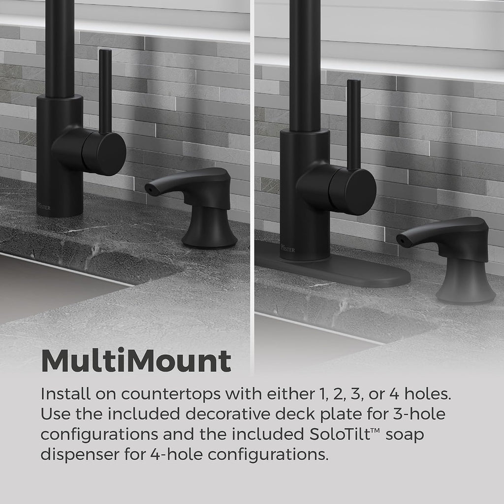 Pfister Zanna 1-Handle Pull-Down Kitchen Faucet in Matte Black
