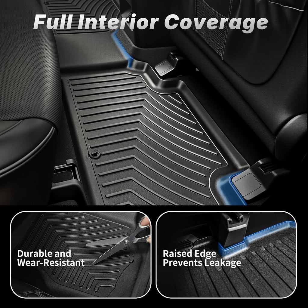 OEDRO Floor Mats Fit for 2026 2025-2022 11th Gen Honda Civic Sedan Sport/Touring/Si/EX/EX-L/LX, Custom Fit Gas/Hybrid, All Weather TPE Car Floor Liners Accessories, 1st and 2nd Row with Cargo Liner