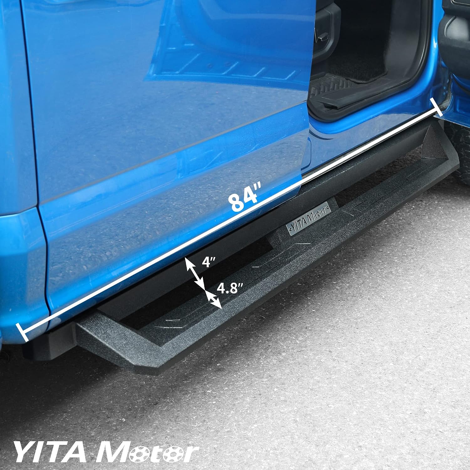 YITAMOTOR Drop Side Steps Compatible with 2019-2026 Chevy Silverado/GMC Sierra 1500, 2020-2026 Silverado/Sierra 2500HD 3500HD Crew Cab, Off-Road Running Boards, Black Powder Coated Nerf Bars