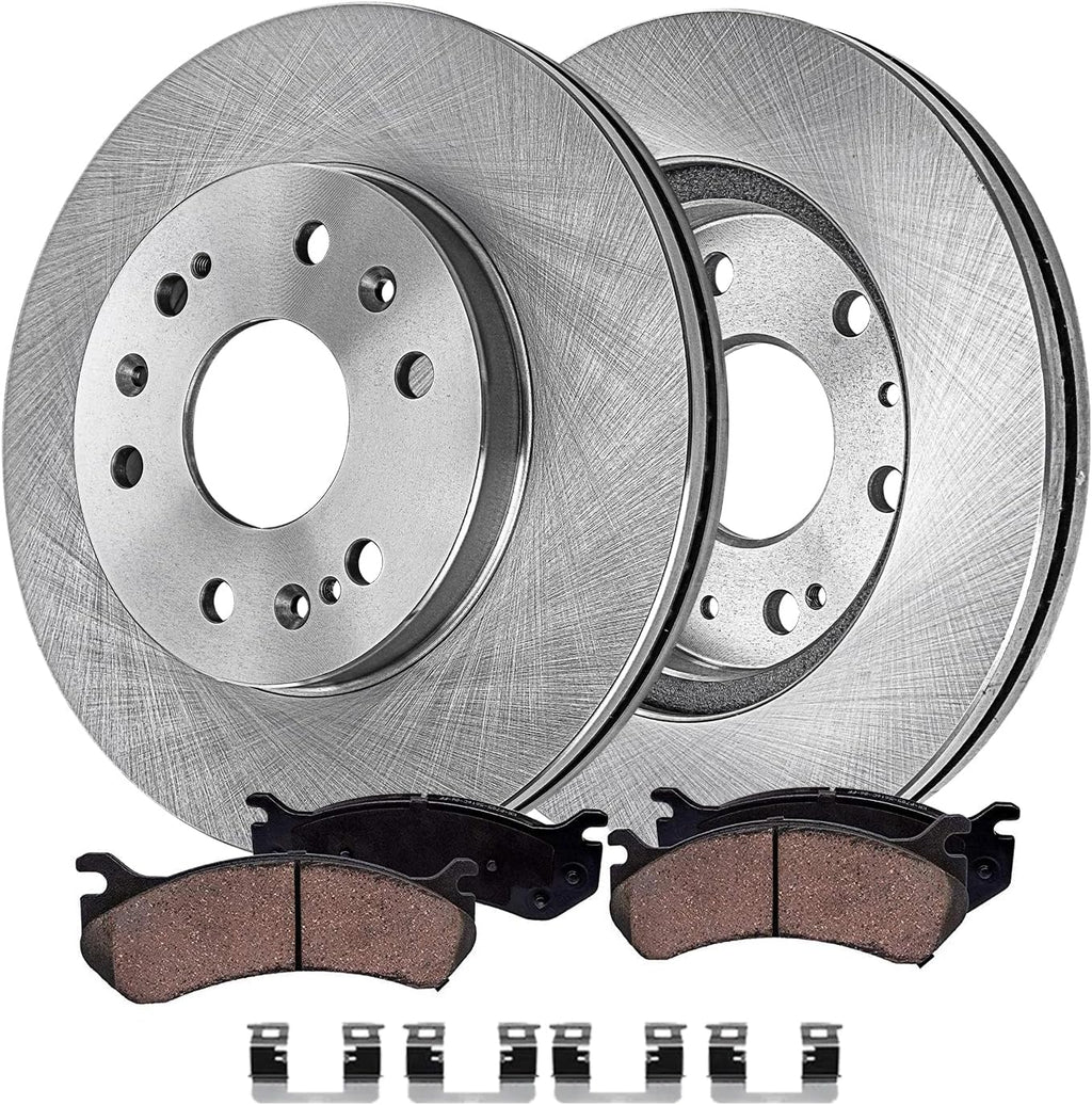 Detroit Axle - Front Brake Kit for Chevy GMC Silverado Suburban Sierra Yukon XL 1500 Avalanche Tahoe Cadillac Escalade ESV EXT [6-Lug] 12.99' inch Disc Brake Rotors Ceramic Brakes Pads Replacement