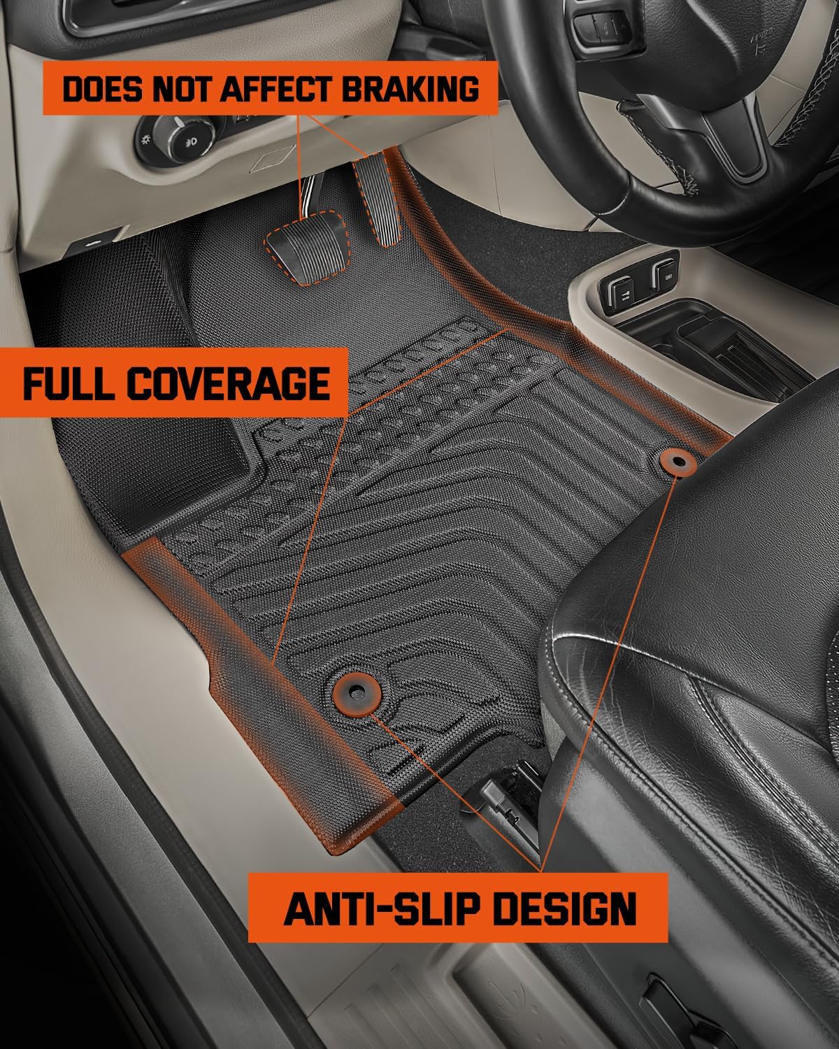 Floor Mats for Chrysler Pacifica & for Voyager 2017-2025 2026 7/8 Seats (Gas Only) Car Accessories with Cargo Liner Trunk, TPE Rubber Weather Carpets for Chrysler 2024 2023 2022 2021 2019 2018