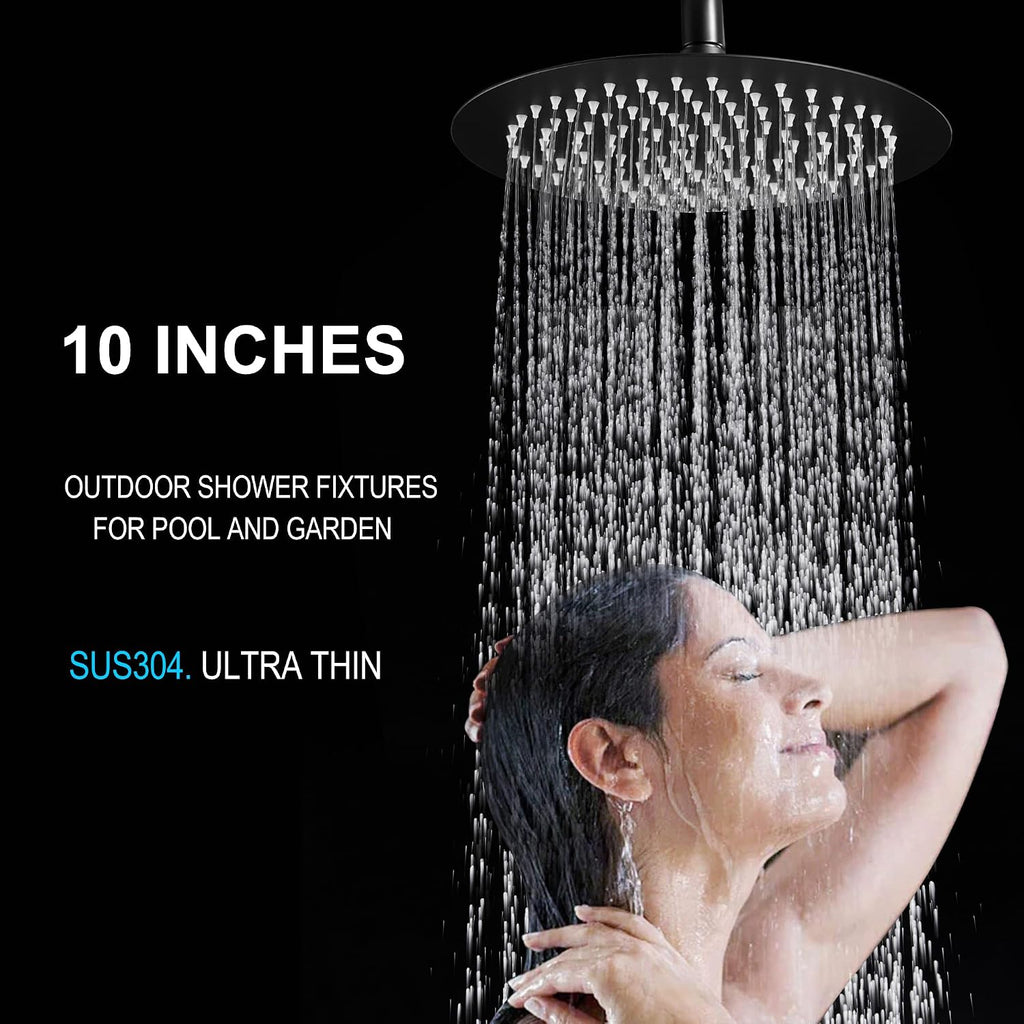 Shower Faucet - Shower Faucets Sets Complete, Shower System - Outdoor Shower Kit/Outdoor Shower Fixtures W/ SS304 Shower Head with 3 modes Handheld, Matte Black