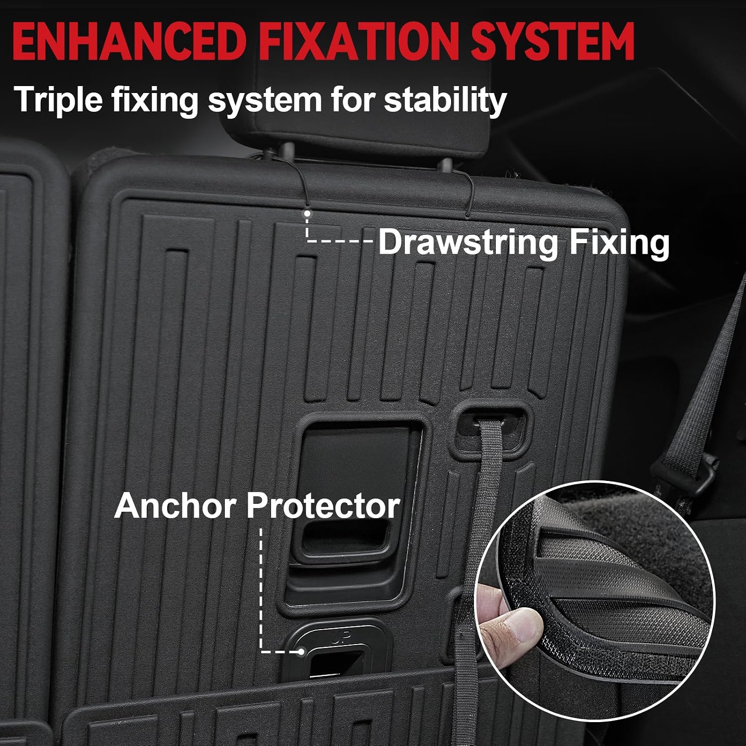Floor Mats for 2016-2025 2026 Dodge Durango 7-seat, All Weather TPE Cargo Liner Cargo Mat and 3rd Row Backrest Mats for Durango Accessories