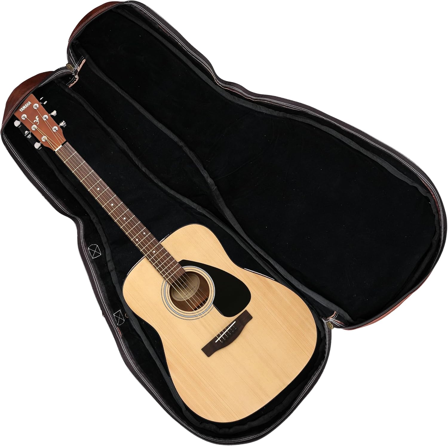 Premium Leather Guitar Gig Bag, Electric And Acoustic Guitar Case with Multiple Storage Pockets, Detachable And Adjustable Straps (Brown)
