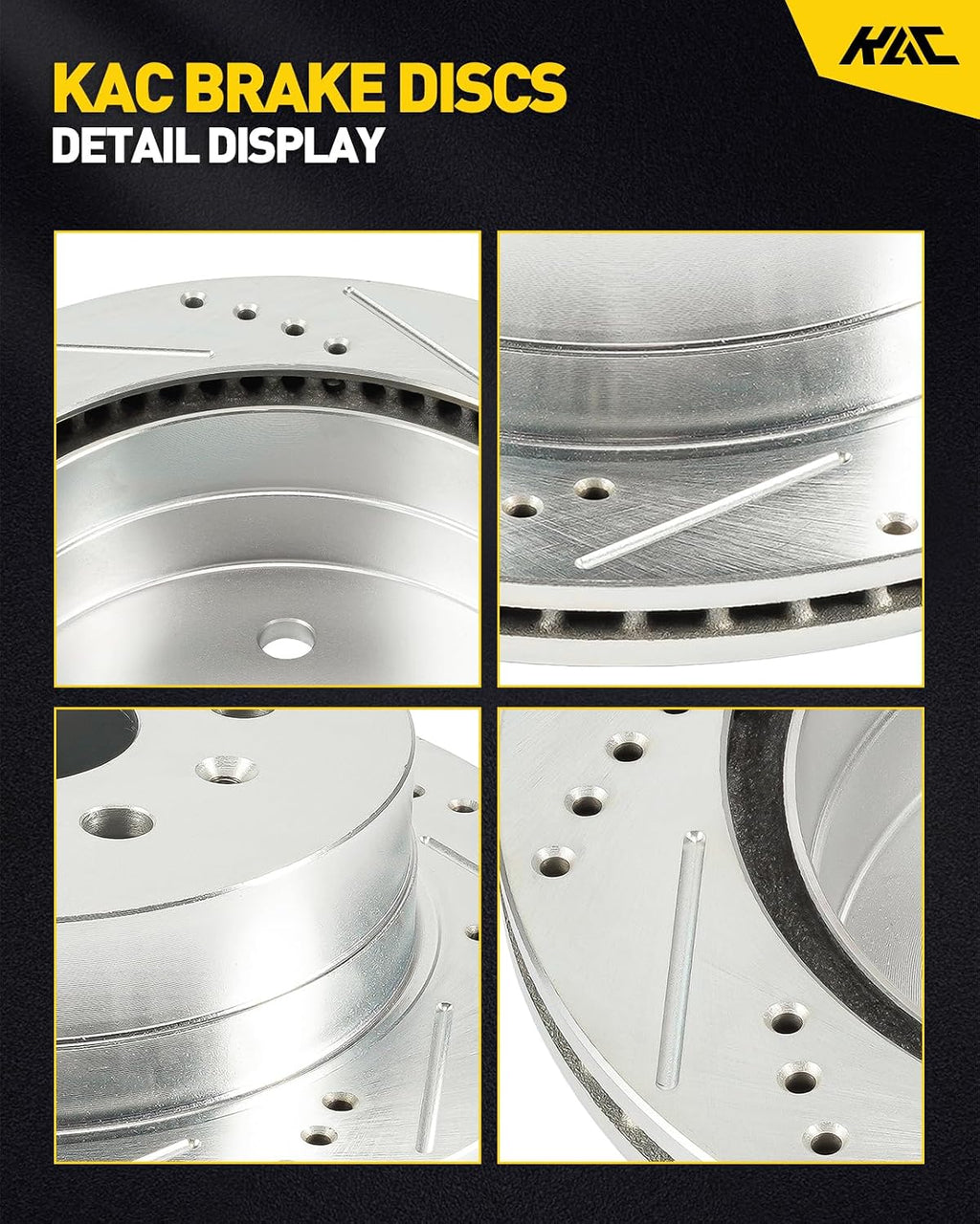 KAC 12.99 inch(330mm) Rear Brake Rotors for GMC 2000-2003 Yukon XL 1500, Cadillac 2002-2003 Escalade 6.0L, 2000 Suburban 1500, 2002-2003 Escalade 5.3L,Automotive Replacement Brake Rotors,55084