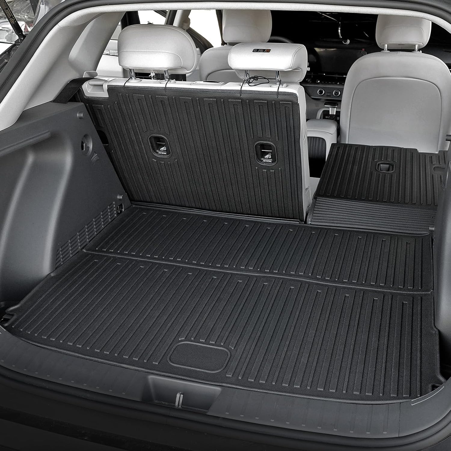 Floor Mats for Hyundai Kona Gas 2024-2026, All Weather Floor Mats Trunk Cargo Liner with Backrest Protectors and Door Sill Guards Accessories, Full Coverage Set