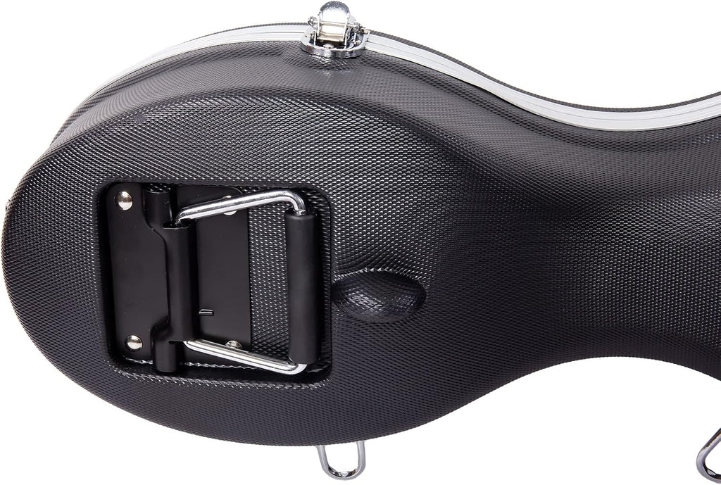 Crossrock ABS Cello Case for 4/4 or 3/4 Size | Matte Black Diamond Texture, Lightweight Shell with Wheels – Built for Daily Transport & Student Use