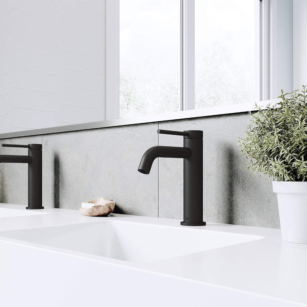 VIGO Madison 8'' H Single Handle Single-Hole Bathroom Faucet in Matte Black-VG01044MB