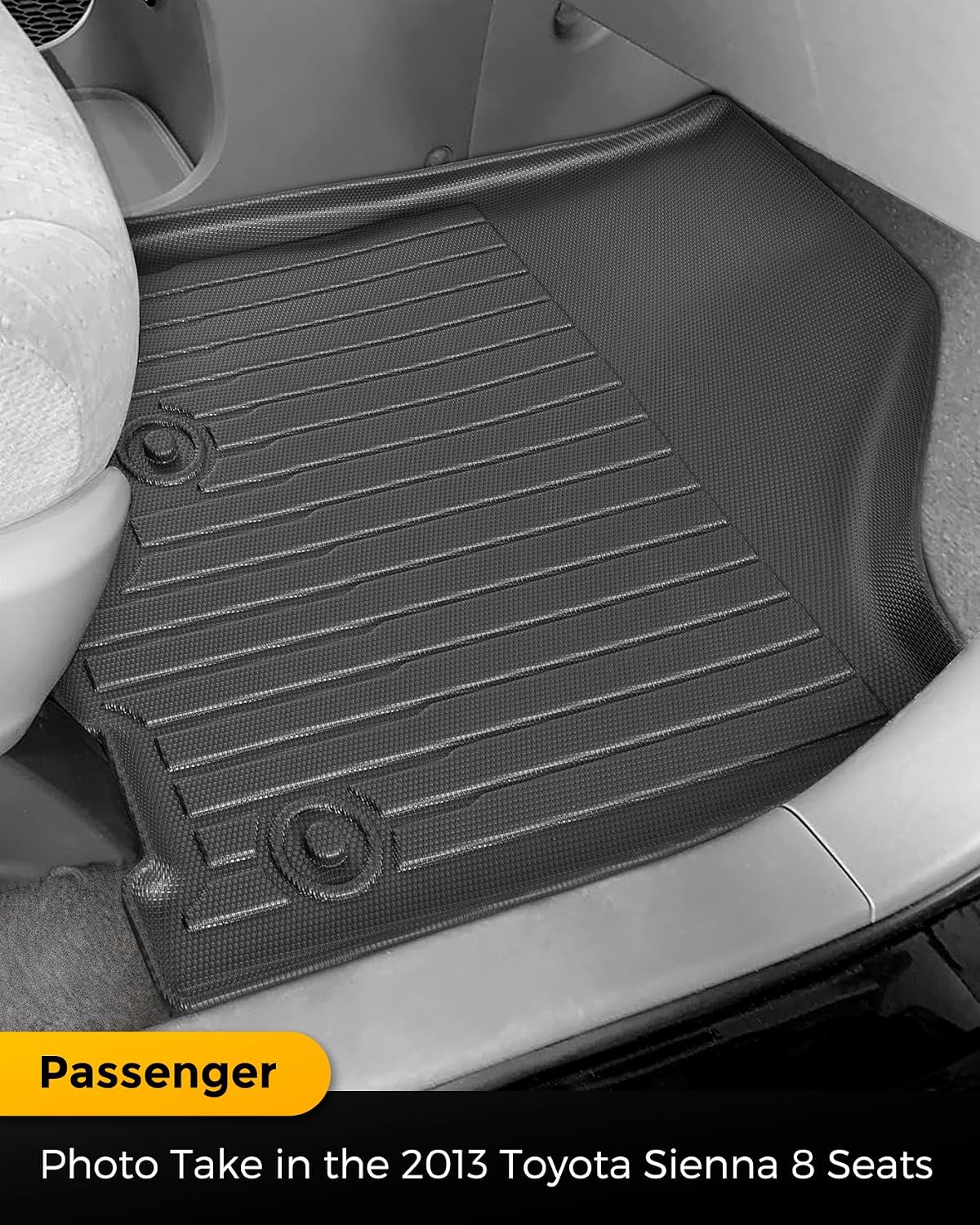 for Toyota Sienna 2020-2013 8 Seater Floor Mats Cargo Liner Trunk Carpet All Weather Heavy Duty TPE Waterproof Anti-Slip Tech Mats for Toyota Sienna 2014 2015 2016 2017 2018 2019 Accessories