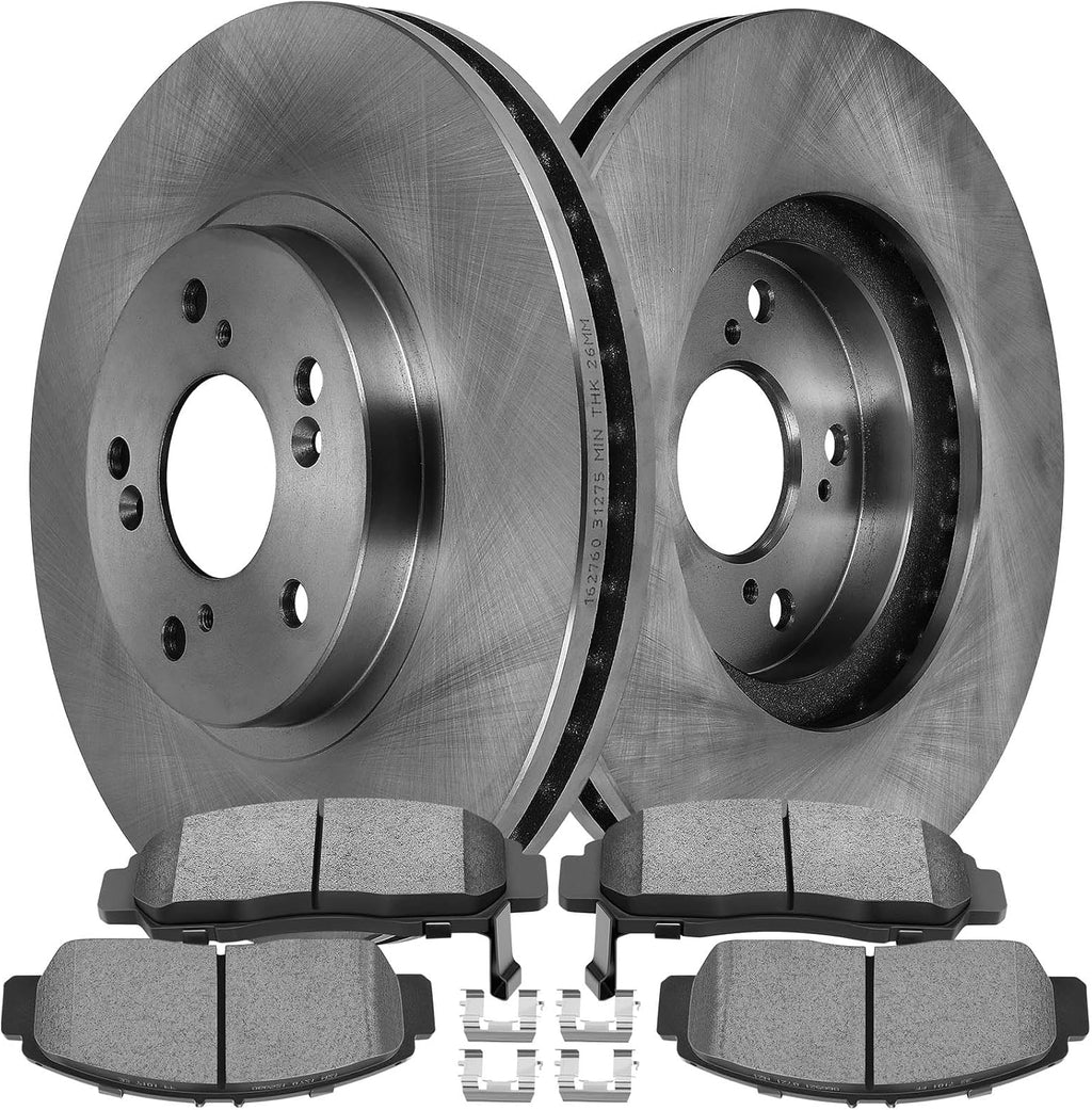 SCITOO Front 11.81' Brake Pads and Rotors Kits Fit For Acura CL 2001-2003,For TL 1999-2008,For TSX 2004-2010,For Accord 2003-2011