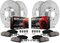PowerStop Front and Rear Brake Kit for Ford Expedition 2018-21 |F-150 2018-20 |Lincoln Navigator 2018-21 - Drilled and Slotted Disc Rotors with Carbon-Fiber Ceramic Brake Pads Replacement, K8026