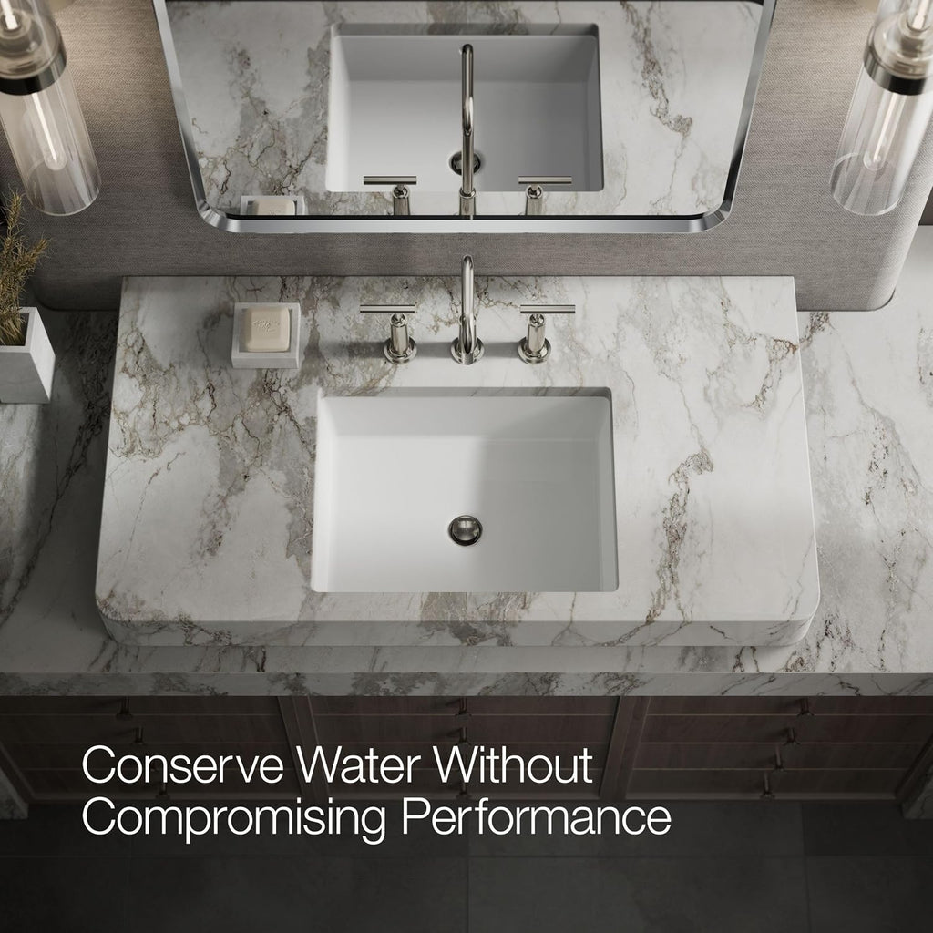 KOHLER K-14408-4-SN Purist® Widespread Bathroom Sink Faucet, 3-Hole, Widespread High Lever Handles and High Gooseneck Spout, 1.2 GPM, Vibrant Polished Nickel
