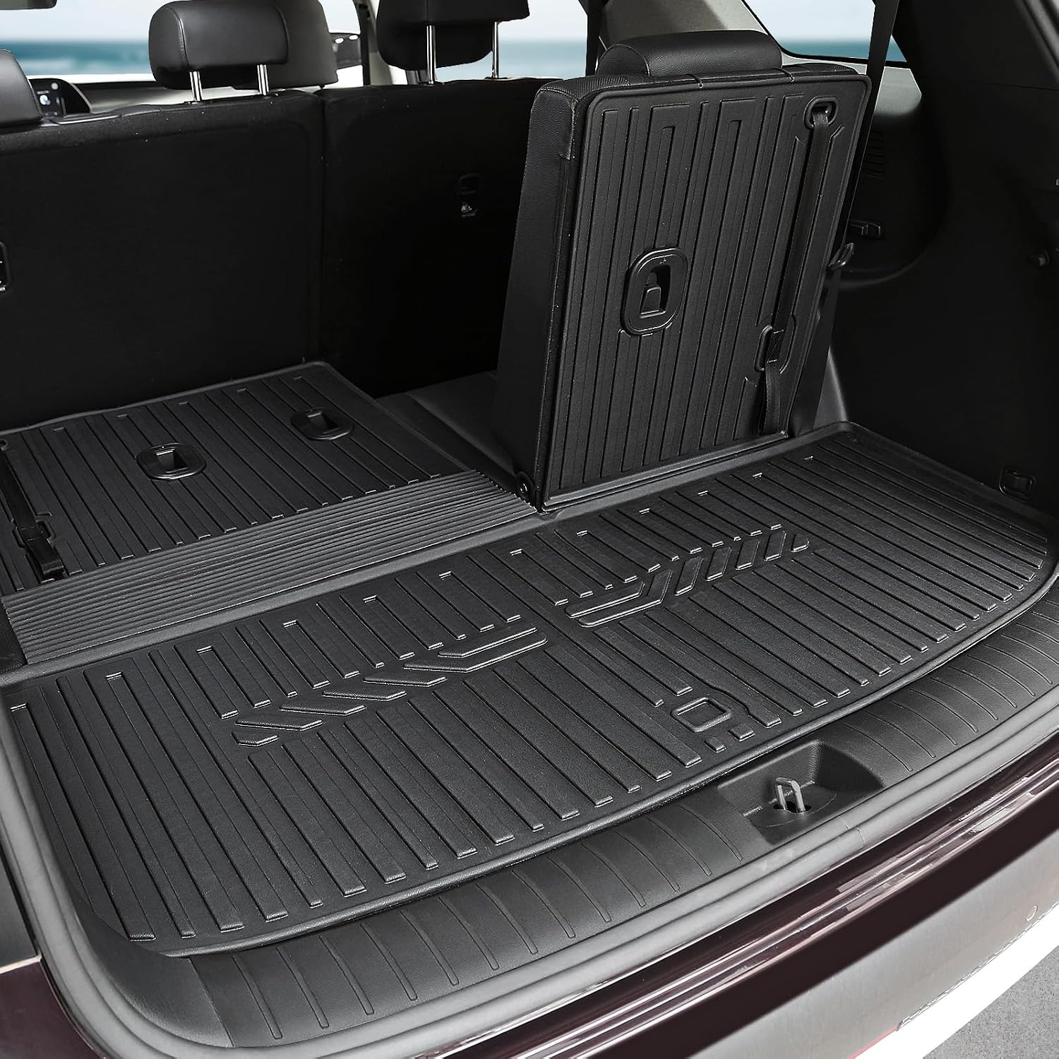 GALVAGNIATE Floor Mats for Hyundai Palisade 2020-2025, All Weather Floor Mats Trunk Cargo Liner with Backrest Protectors Accessories, Full Coverage Set (Fit 7/8 Seats)