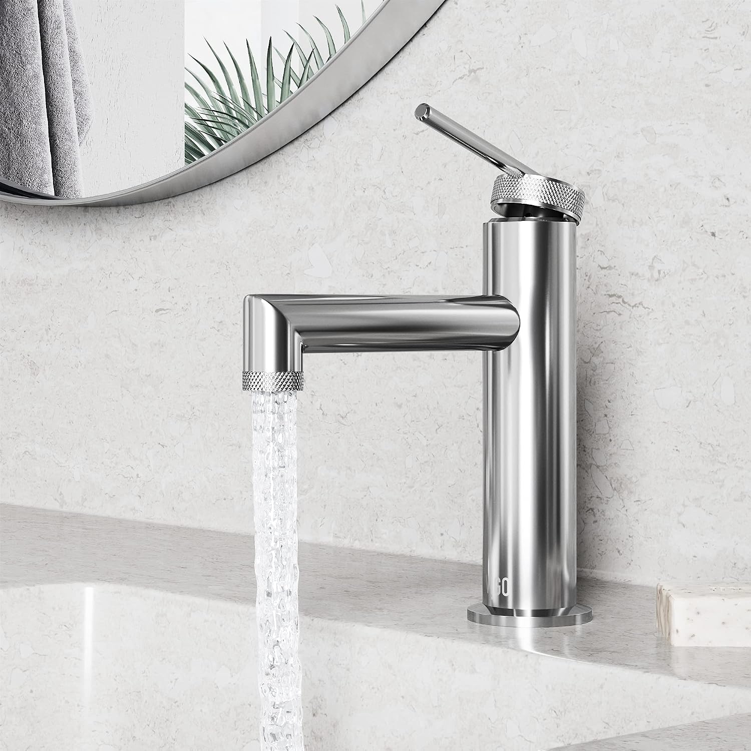 VIGO Sterling Single-Handle Single-Hole Mount Bathroom Sink Faucet, 7-Inch, Chrome, Modern Design, Solid Brass, 1.2 GPM WaterSense & Ceramic Disc Valve, Corrosion-Resistant