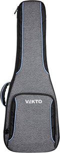 VEKTO Electric Guitar Gig Bag 28mm Padded, Adjustable Shoulder Straps, Durable Shockproof Grey-Blue Fabric,Multi-Pocket Design Grey Blue