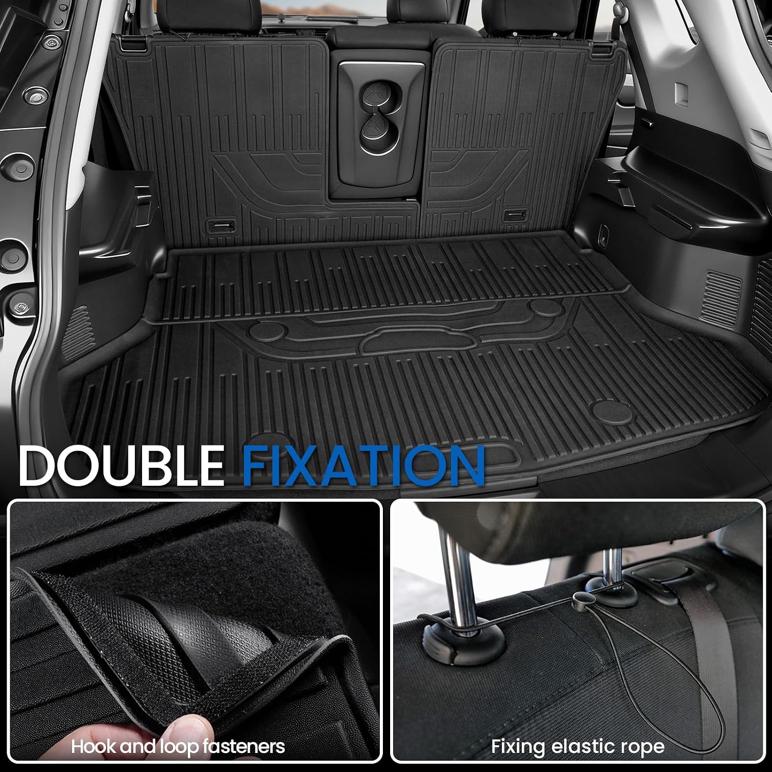 Floor Mats Set for Nissan Rogue 2014-2020 (Not for Sport/Select/Hybrid/7-Seat), All Weather TPE Backrest Mat Trunk Mat Cargo Liner Door Sill Guards Accessories(for Nissan Rogue | 2014-2020)