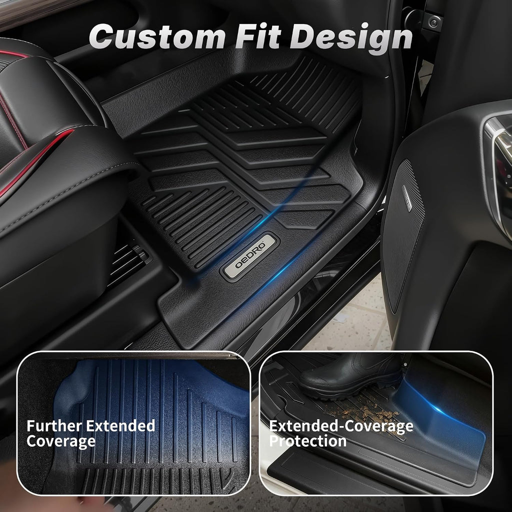 OEDRO Upgraded Floor Mats Fit for 2024 2025 2026 Toyota Grand Highlander w/Subwoofer 7 Seat(Include Hybrid), TPE Interior Seat Back Covers and Cargo Liner Behind 3rd Row (Trunk Mat with Backrest Mat)