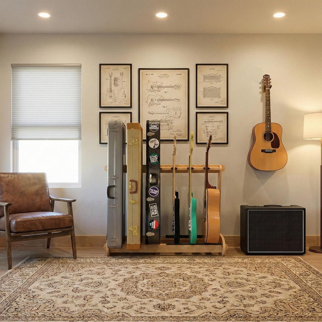 A&S Crafted Products Combo Guitar & Case Stand for Acoustics & Electrics - The VersaRack | Nitro Safe | Made in U.S.A.