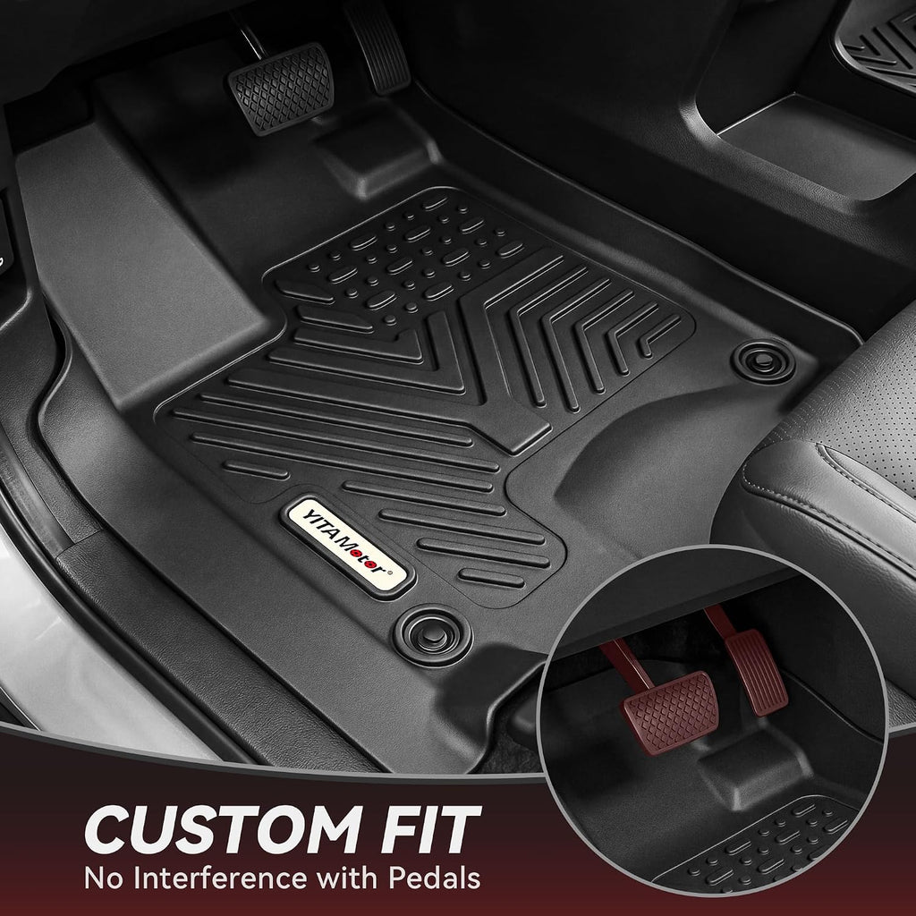 YITAMOTOR Floor Liner and Cargo Mats Fit for Honda Odyssey 2018-2026 Mini Passenger Van, All Weather TPE Car Floor Liners,Durable Anti-Slip Accessories, 1st & 2nd & 3rd Row & Cargo Liner, Black