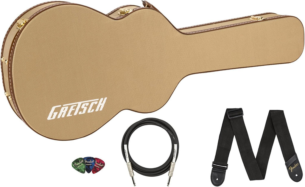 Gretsch G2420T Streamliner Hollow Body Electric Guitar Case - Tweed Bundle with Strap, Cable, and Picks