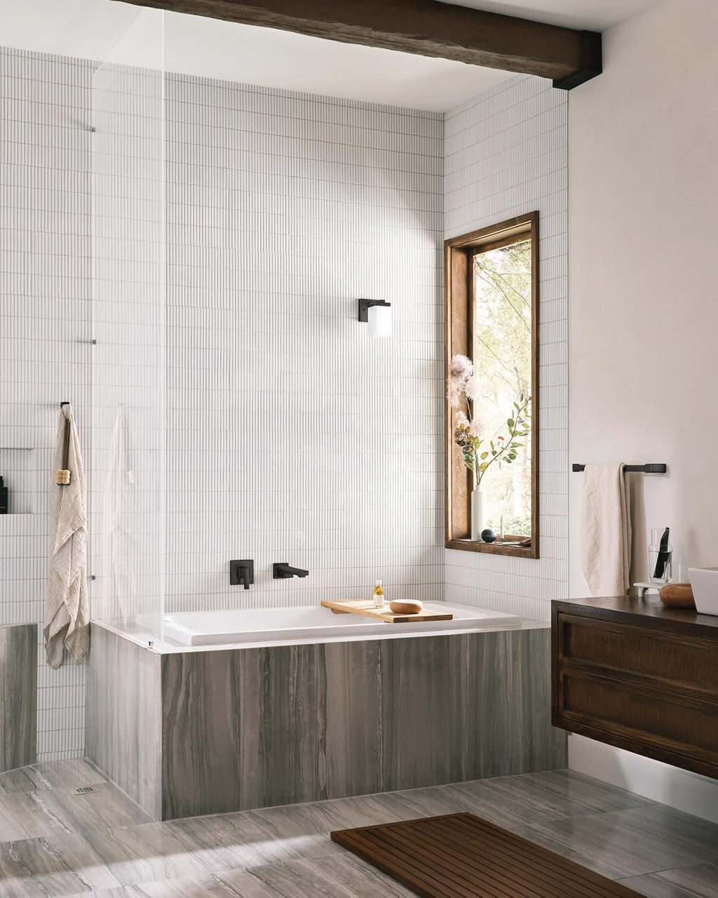 Moen 90 Degree Matte Black 1-Light Dual-Mount Bath Bathroom Vanity Light Fixture with Frosted Glass, YB8861BL