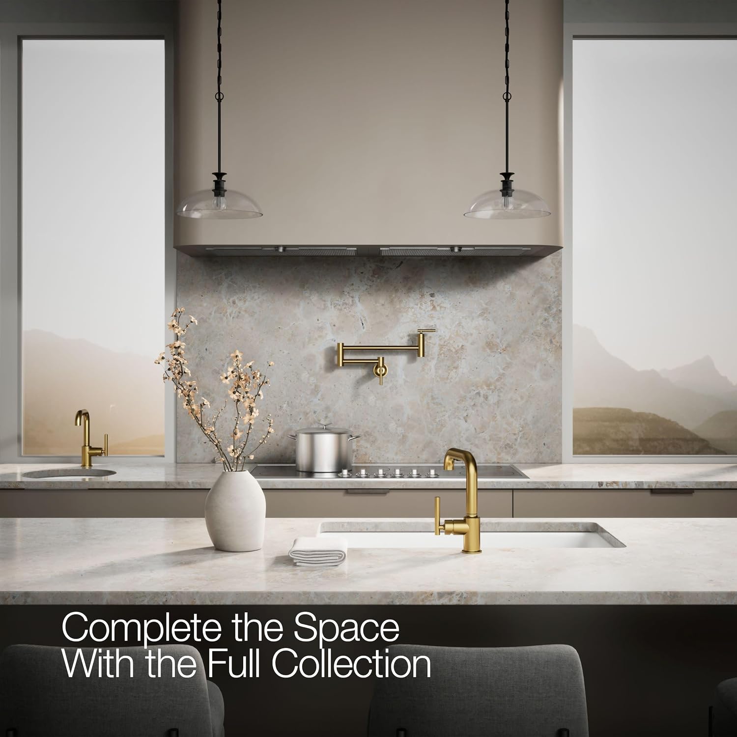 KOHLER Purist Single-hole Kitchen Sink Faucet With 7-in Pull-out Spout