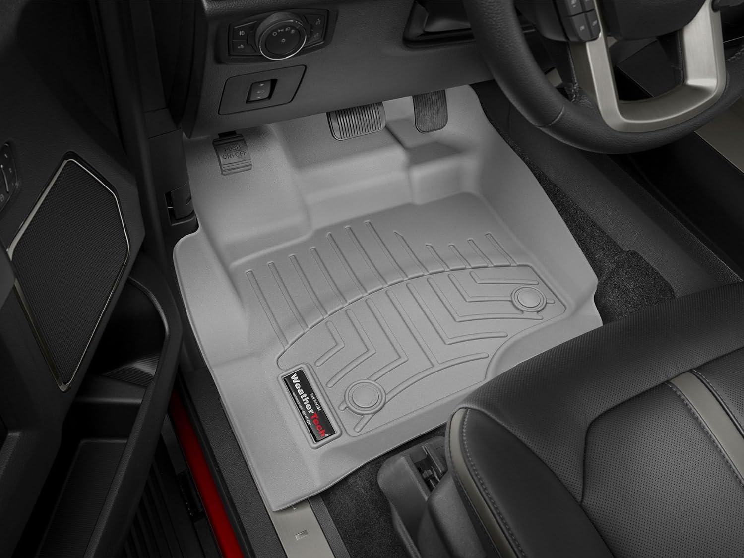 WeatherTech Custom Fit FloorLiners for Ford F-150 Lightning, F-150 Raptor, F-150-1st & 2nd Row (46697-1-6), Grey