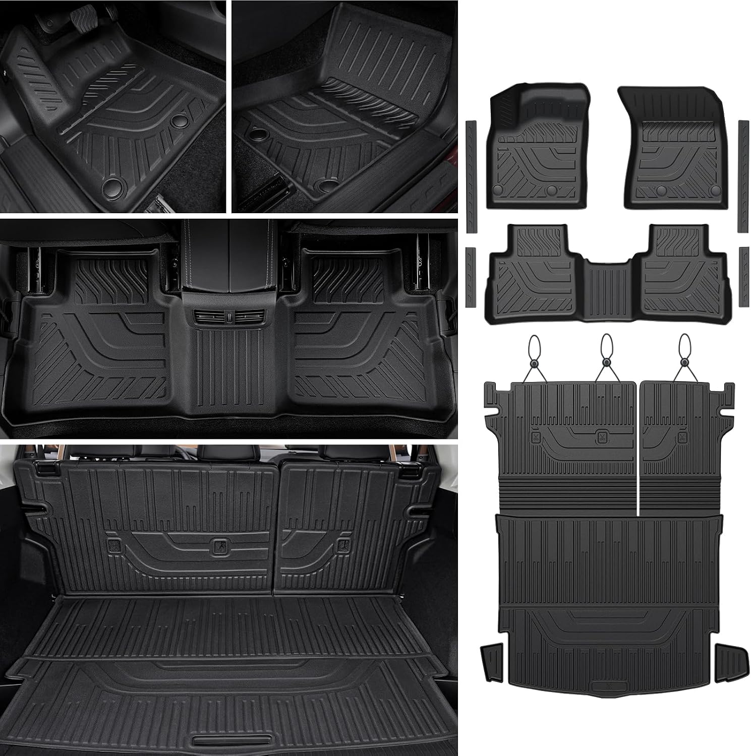 Floor Mats Set for Nissan Rogue 2021-2025 2026 (Not fit Sport), All Weather TPE Backrest Mat Trunk Mat Cargo Liner Door Sill Guards Accessories(for Nissan Rogue | 2021-2026)
