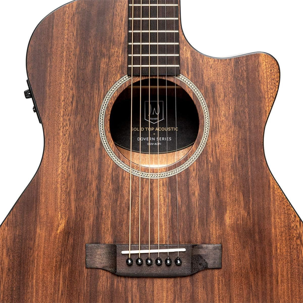 JN Guitars Dovern Series 6 String Acoustic-Electric Guitar, Right, Natural, Full (DOV-ACFI)