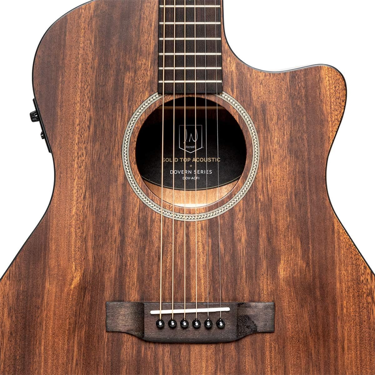 JN Guitars Dovern Series 6 String Acoustic-Electric Guitar, Right, Natural, Full (DOV-ACFI)