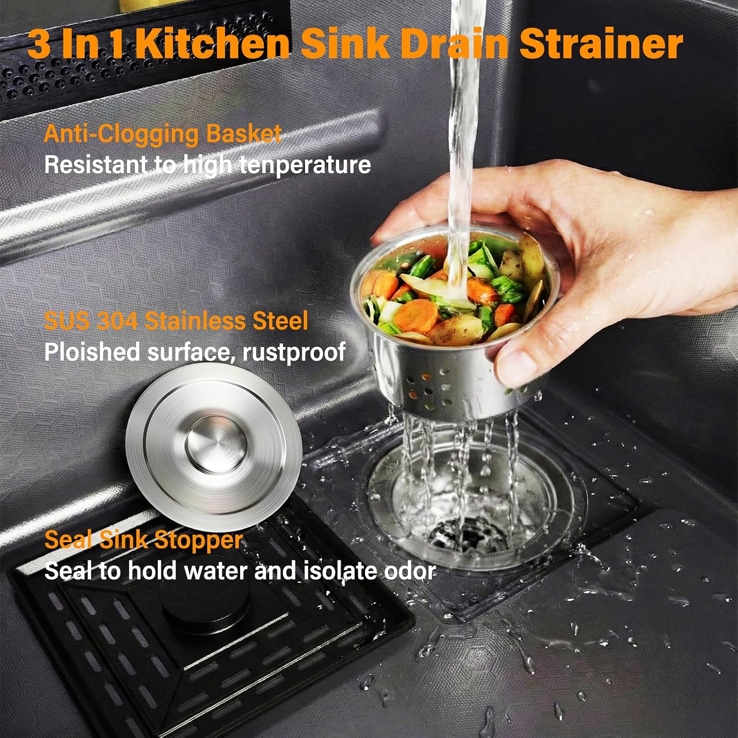 33x17.7' Drop In Kitchen Sink with Faucet, 10' Basin Depth Undermount Kitchen Sinks, Stainless Steel Sink with Cup Washer, Drain Strainer, Cutting Board, Colander, Storage Basket & Roll-up Rack