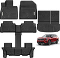 YITAMOTOR Floor Mats for 2020-2025 Kia Telluride 7/8 Passenger, All Weather TPE Rubber Mat, Custom Fit Kia Telluride Accessories Floor Liners Full Set, 1st & 2nd & 3rd Row & Backrest Mat & Cargo Liner