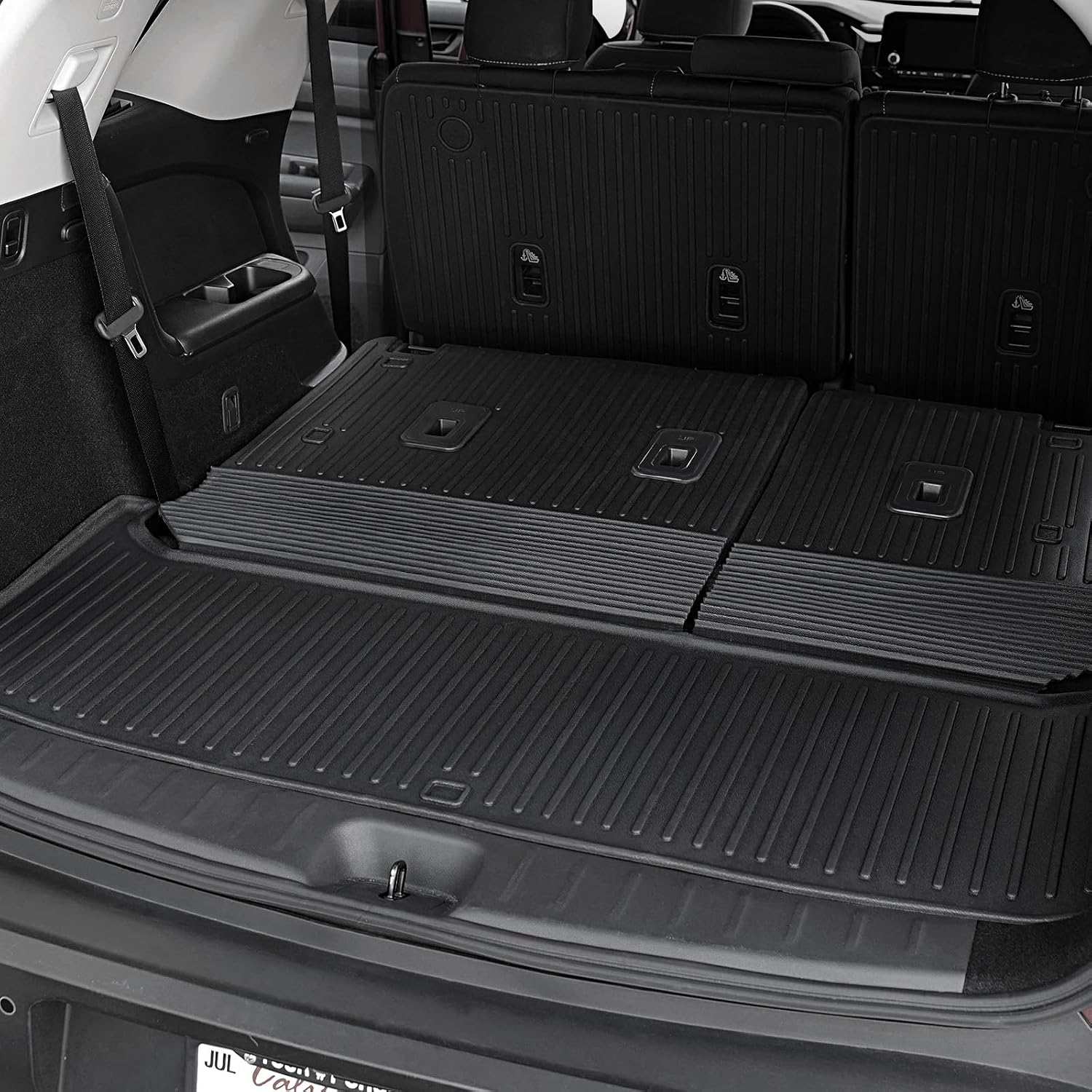 Floor Mats for Nissan Pathfinder 2022-2025 2026, All Weather Floor Mats Trunk Cargo Liner with Backrest Protectors and Door Sill Guards Accessories, Full Coverage Set (Fit 7/8 Seats)