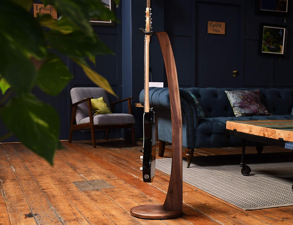 Ruach GS-1 Original Wooden Acoustic and Electric Guitar Stand – Handmade from Walnut
