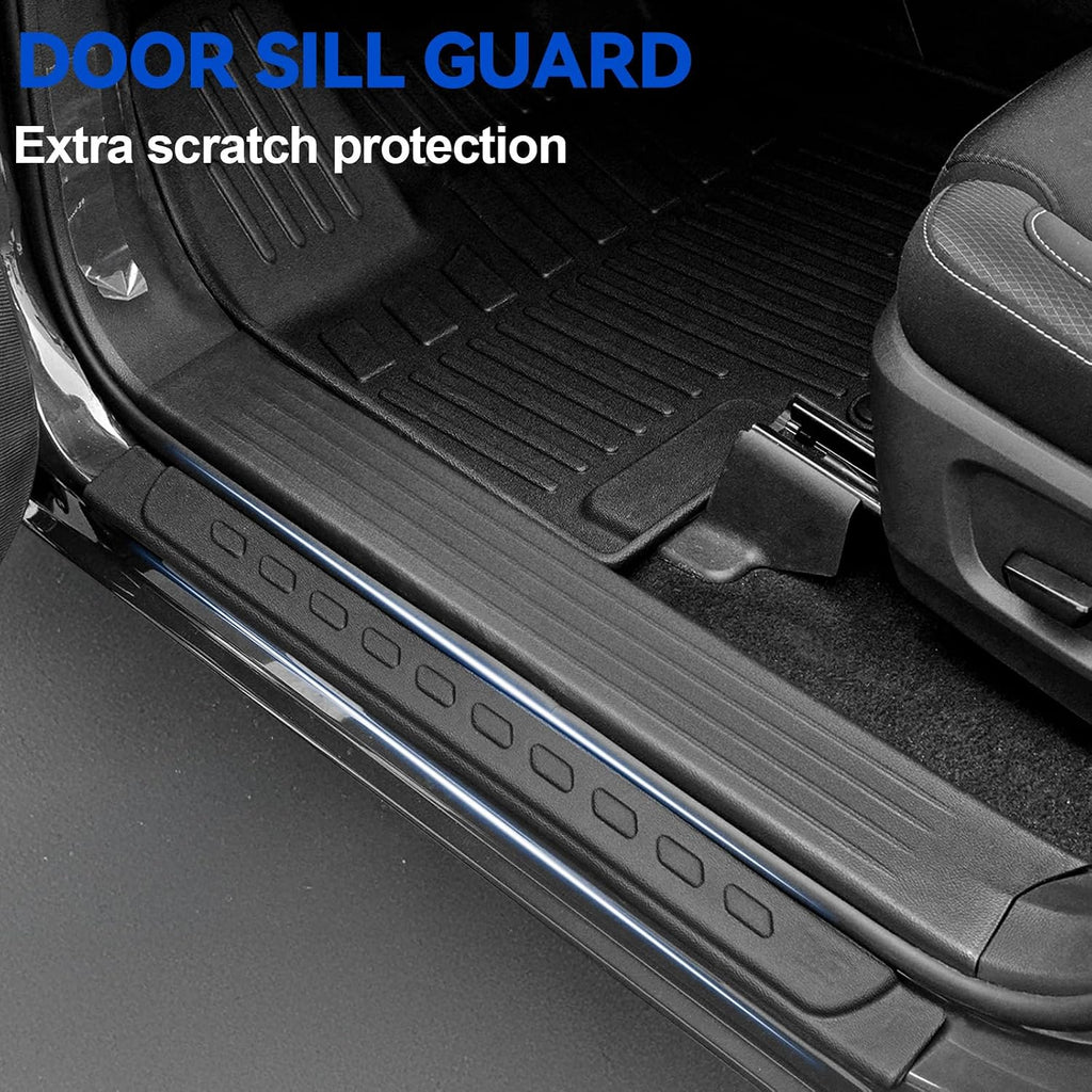 Floor Mats for Nissan Pathfinder 2022-2025 2026, All Weather Floor Mats Trunk Cargo Liner with Backrest Protectors and Door Sill Guards Accessories, Full Coverage Set (Fit 7/8 Seats)