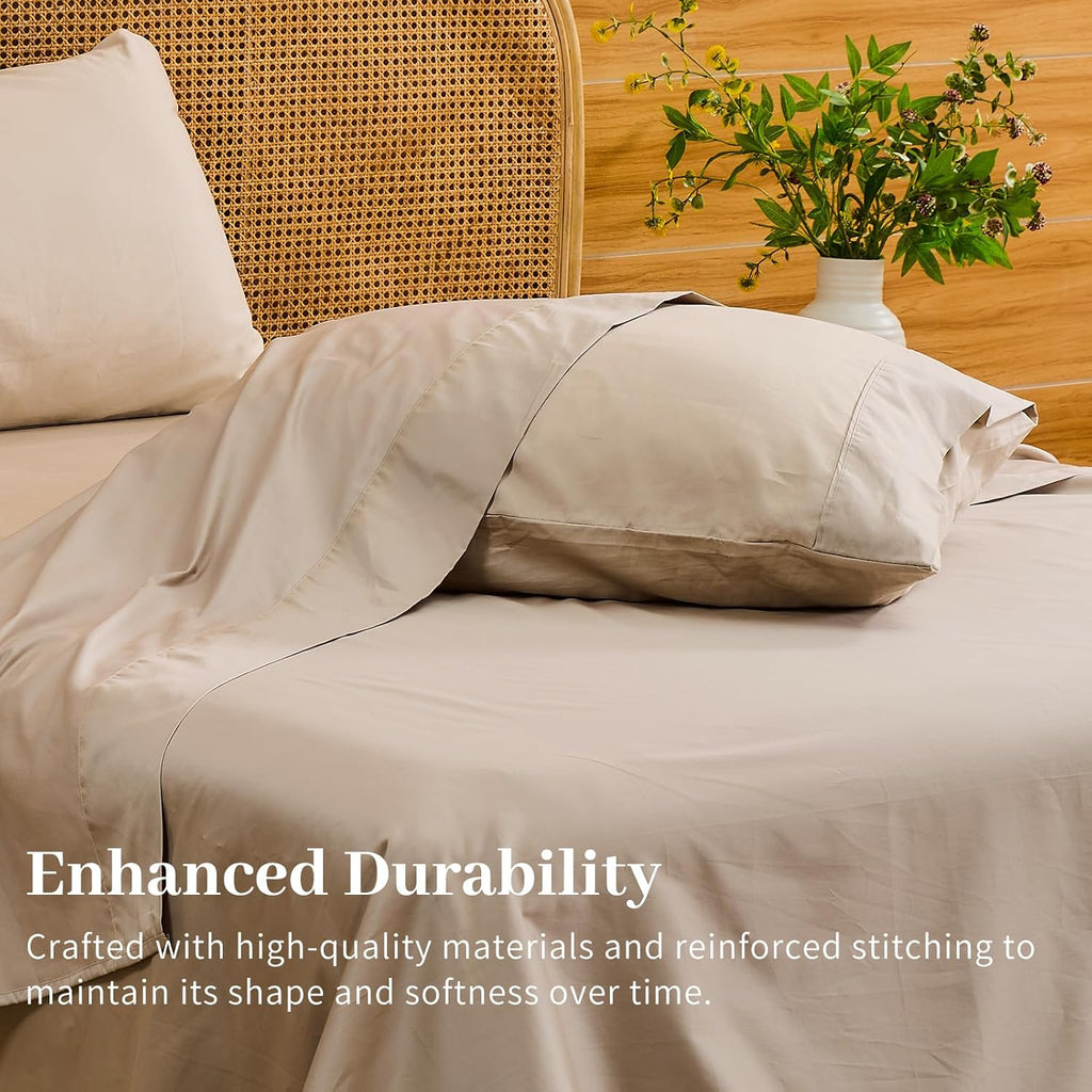 Bedlifes Egyptian Cotton Sheets 1000 Thread Count California King Size, 4-Piece 16' Deep Pocket - Cooling & Breathable Ultra Soft Bedding for Hotel Comfort (Linen)