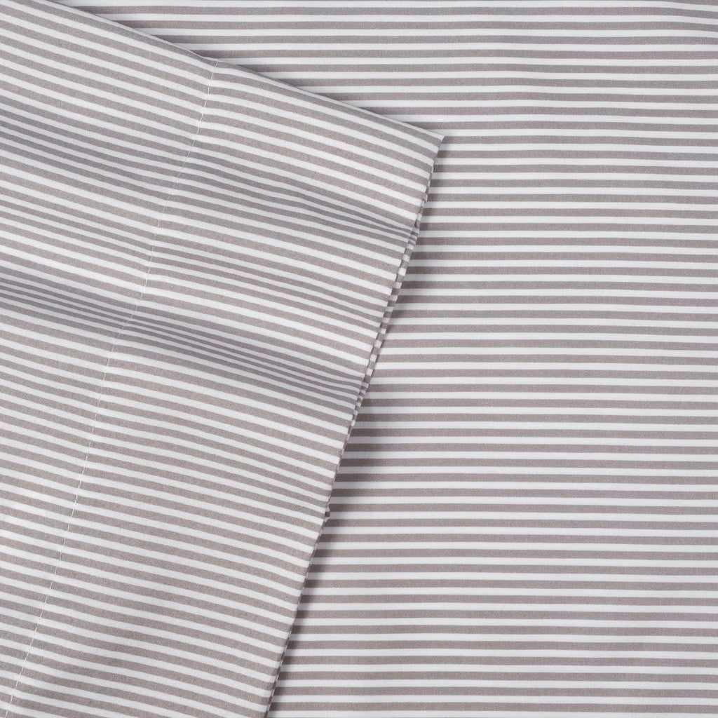Sweet Home Collection Queen Sheets - 6 Piece 1500 Thread Count Fine Brushed Microfiber Deep Pocket Set - Extra Pillow Cases, Great Value, Queen, Classic Stripe Gray (Pack of 12, 72 Count Total)