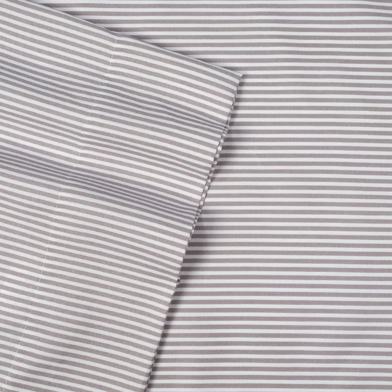 Sweet Home Collection Queen Sheets - 6 Piece 1500 Thread Count Fine Brushed Microfiber Deep Pocket Set - Extra Pillow Cases, Great Value, Queen, Classic Stripe Gray (Pack of 12, 72 Count Total)