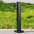 304 Stainless Steel Vertical Garden Water Column, Decorative Feature Fountain Water Dispenser Hydrant, Free-Standing Outdoor Faucet with Hook(Black,600mm/23.6in)
