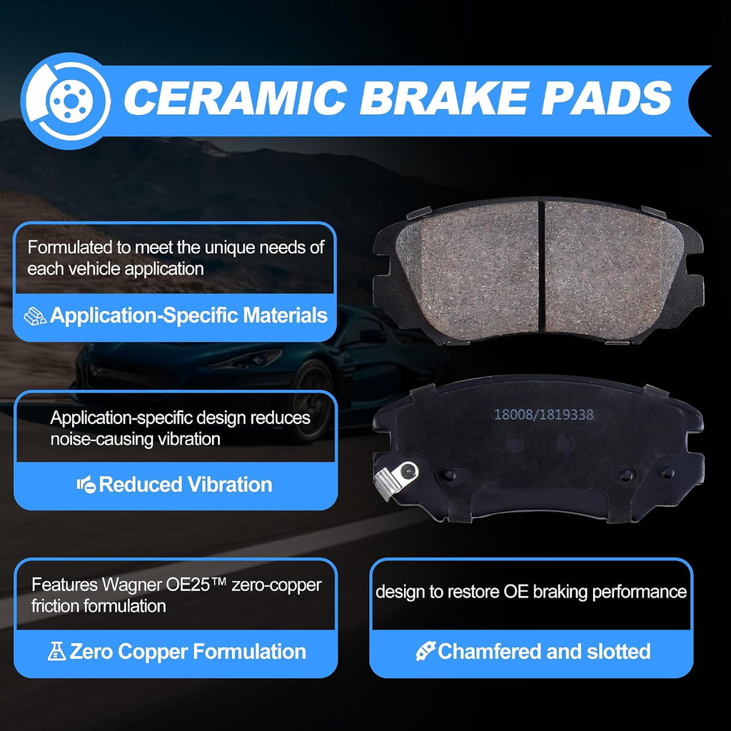 Front Brake Rotors and Brake Pads Kit Compatible with Buick LaCrosse Regal 2011-2016, Chevrolet Equinox 2010-2017, Impala 2014-2020, Malibu 2013-2016, GMC Terrain 2010-2017 – Fit 5-Lug Only