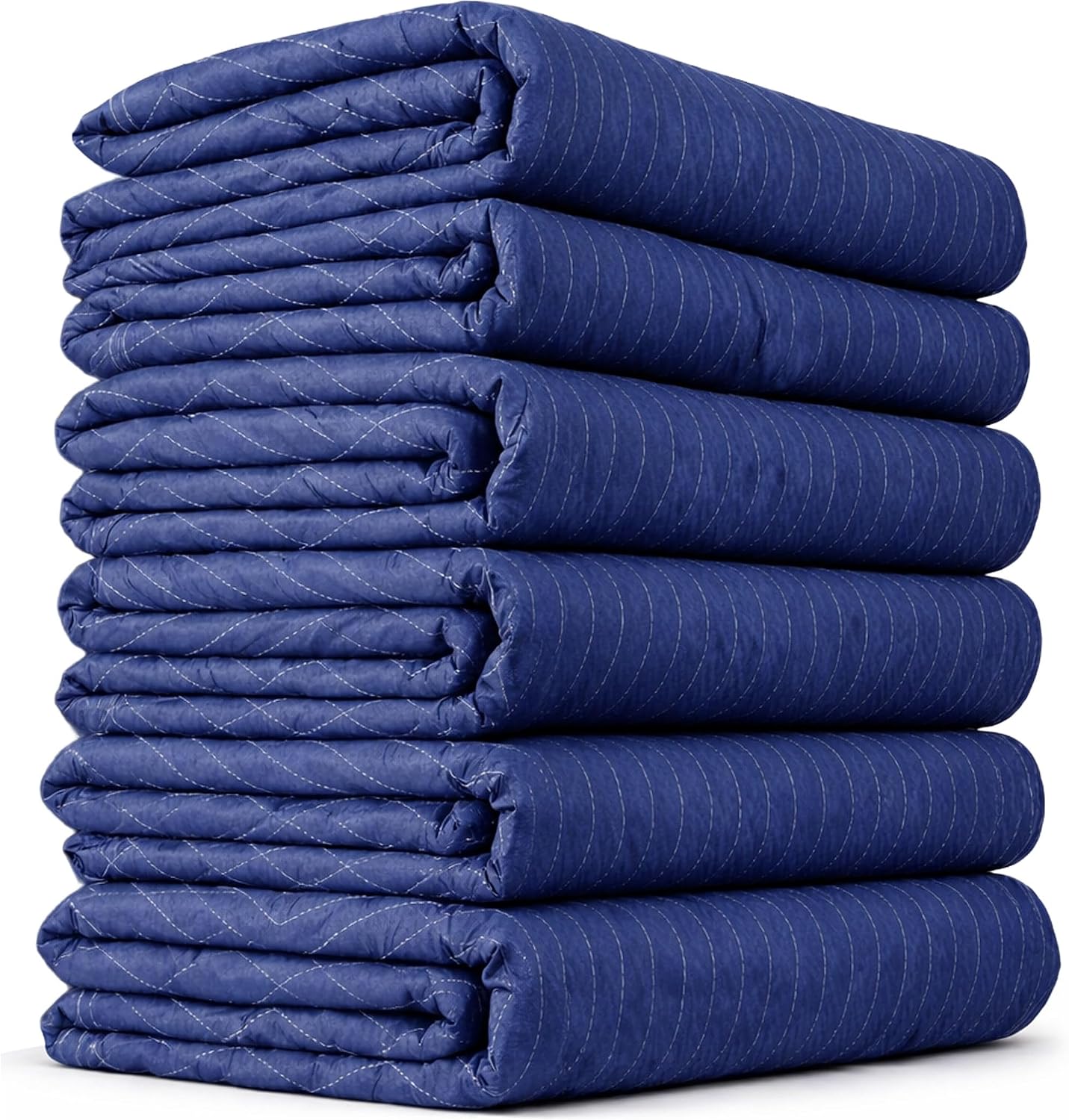 US Cargo Control Moving Blankets Heavy Duty 72'x80' 6-Pack (43 lbs/doz), Packing Blankets for Moving Furniture, Shipping, and Storage, Lightweight Quilted Furniture Pads, Tough Blue Polyester