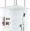 20 Inch Extra Large Full Body Shower System Bathroom Luxury Rain Mixer Shower Combo Set Ceiling Mounted Rainfall Shower Head Faucet Polished Chrome (Contain Shower Faucet Rough-In Valve Body and Trim)