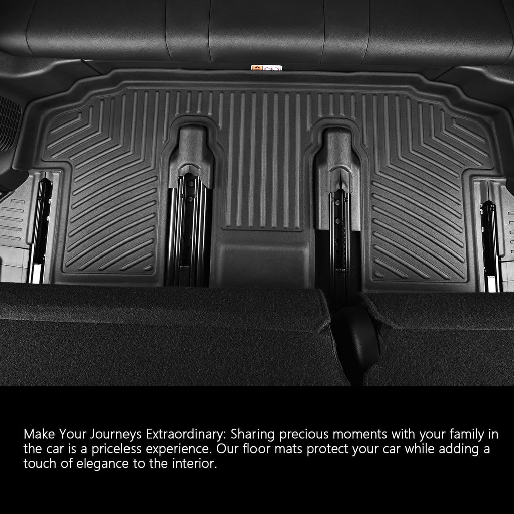 Floor Mats & Cargo Liner for 2017-2023 2024 2025 2026 Chrysler Pacifica(No Hybrid Models),1st & 2nd & 3rd Row with Trunk mat Full Set,TPE All Weather Car Mats