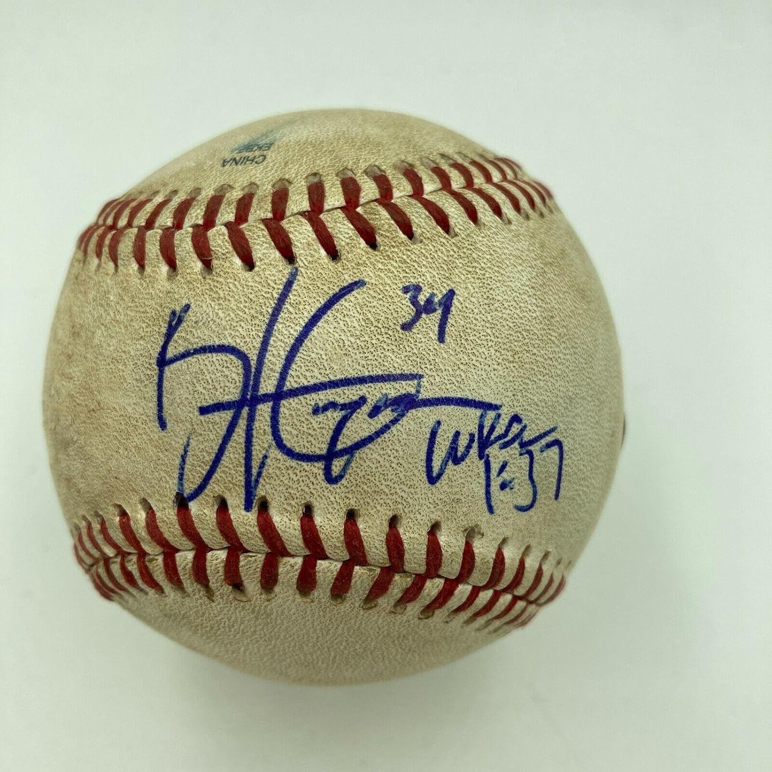 Historic Bryce Harper MLB Debut 10-20-2010 Signed Game Used Baseball JSA COA - MLB Autographed Game Used Baseballs