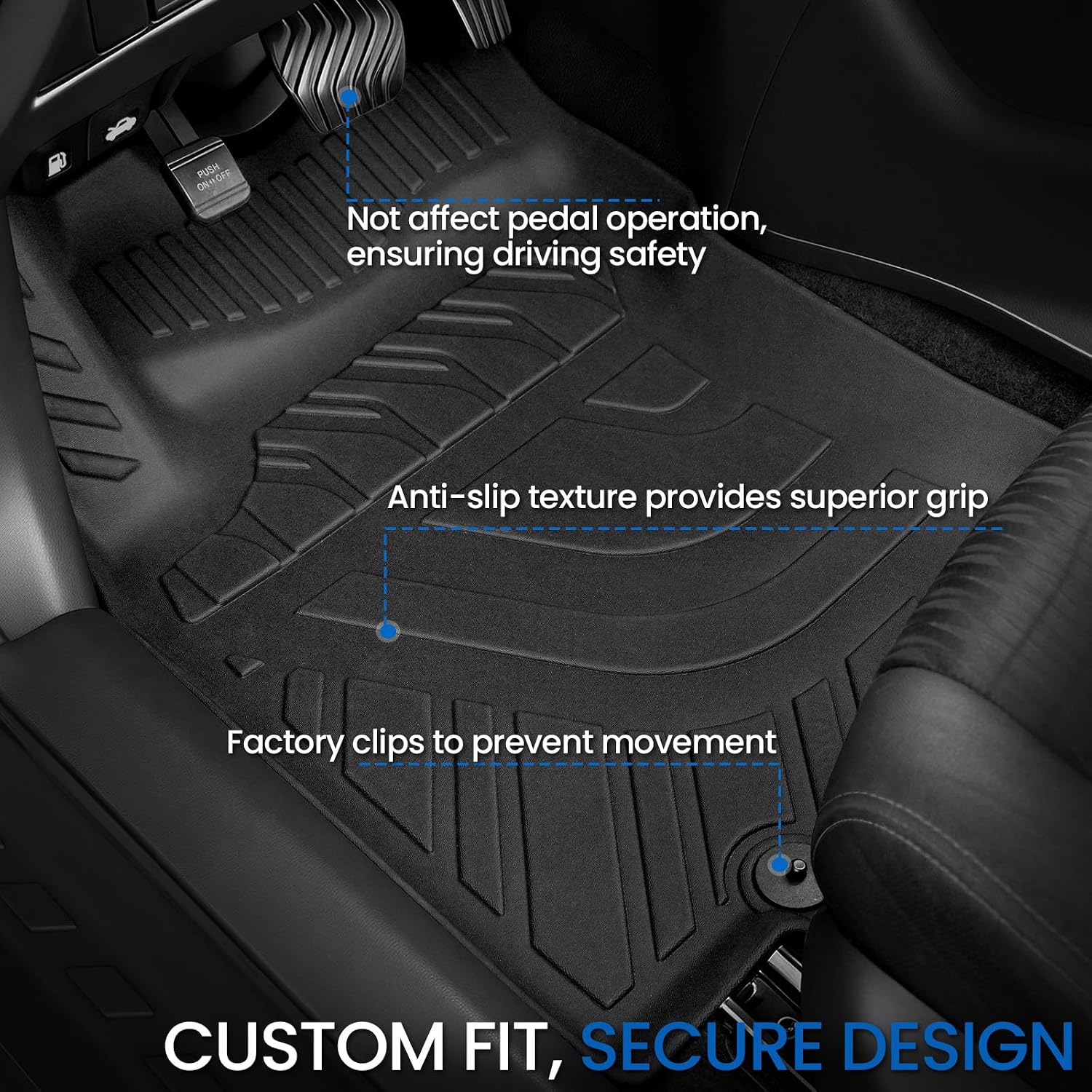 Floor Mats Set for Nissan Rogue 2014-2020 (Not for Sport/Select/Hybrid/7-Seat), All Weather TPE Backrest Mat Trunk Mat Cargo Liner Door Sill Guards Accessories(for Nissan Rogue | 2014-2020)