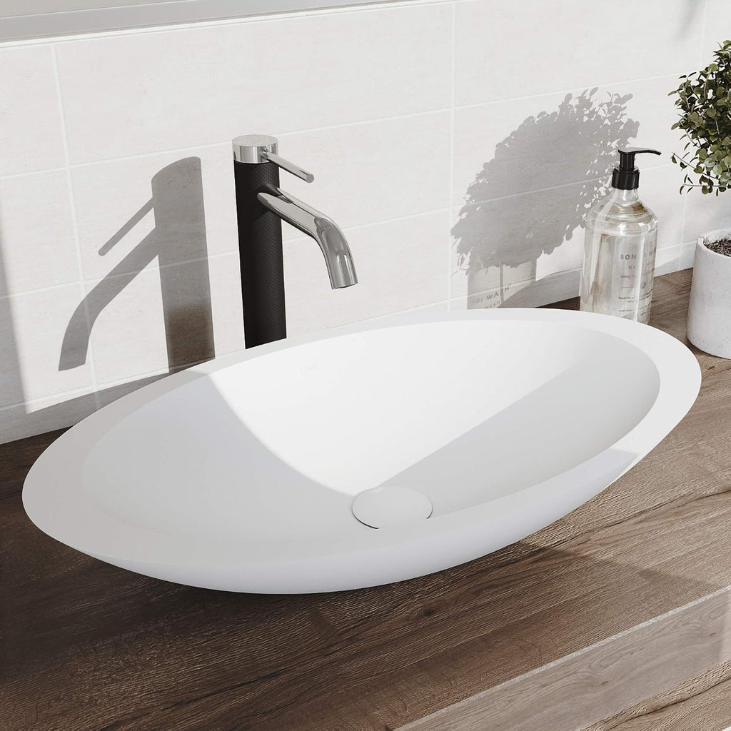 VIGO Lexington Single-Handle Single-Hole Mount Vessel Bathroom Sink Faucet, 10-Inch, Chrome, Modern Design, Solid Brass, 1.2 GPM WaterSense & Ceramic Disc Valve, Corrosion-Resistant