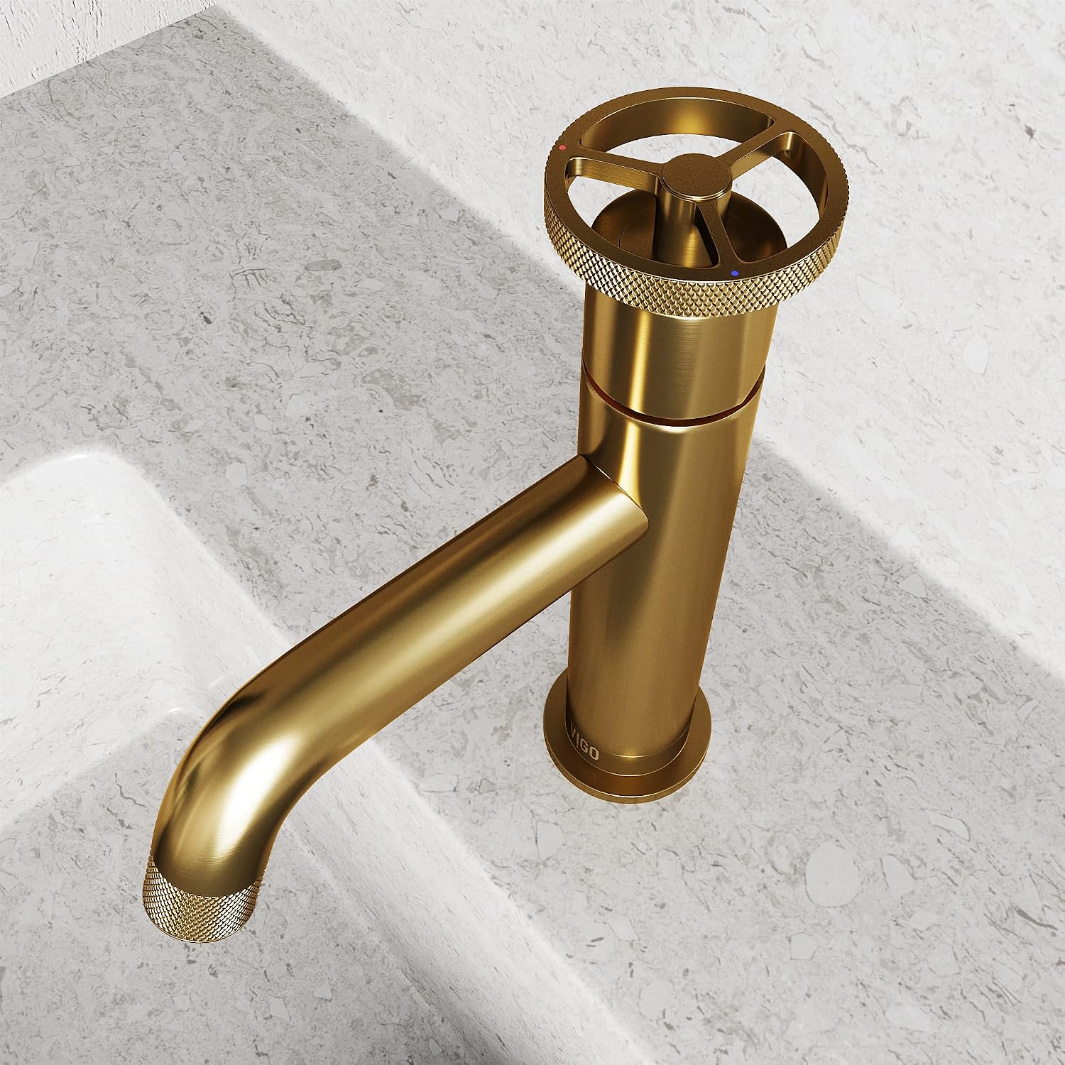 VIGO Cass 8'' H Single Handle Single-Hole Bathroom Faucet in Matte Brushed Gold-VG01046MG