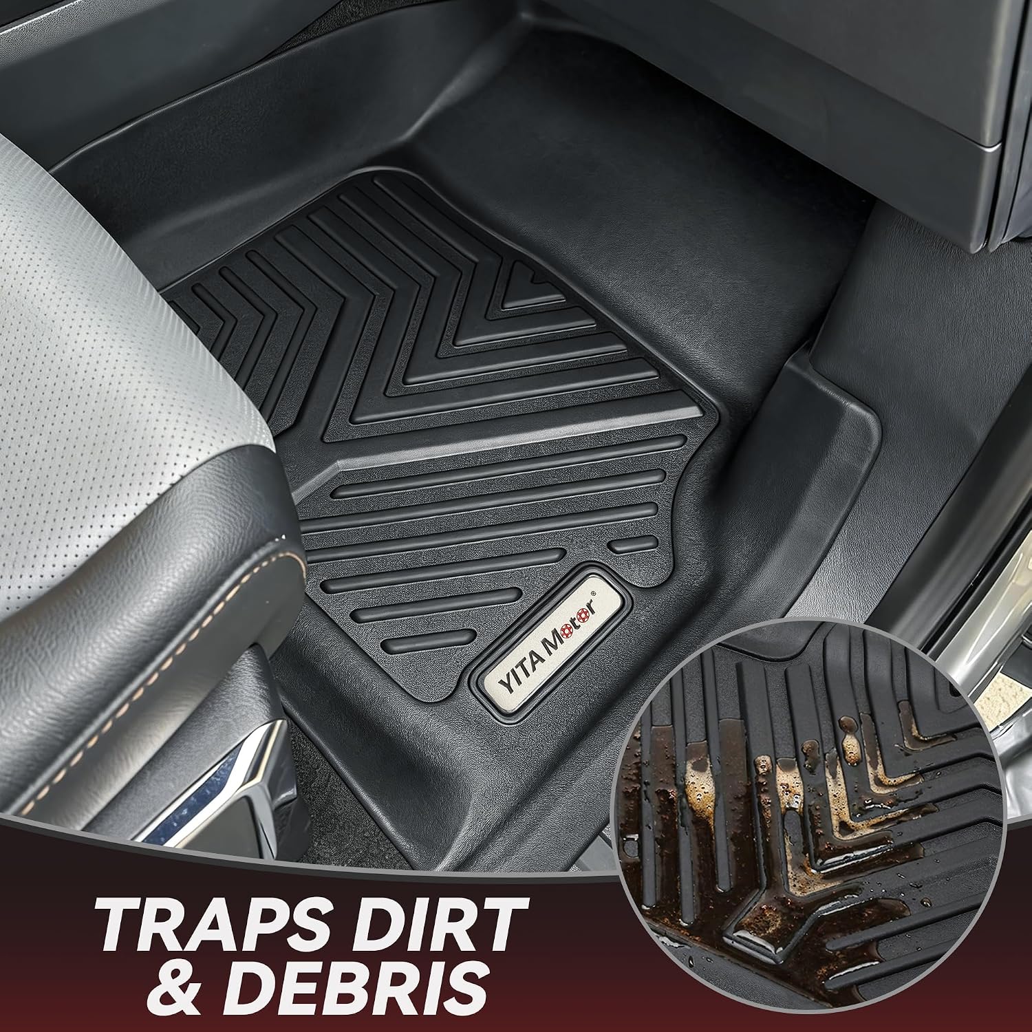 YITAMOTOR Floor Mats & Cargo Liner for Hyundai Tucson 2022-2025 2026 (Not Fit Hybrid & PHEV), Includes 2 Rows and Cargo Liner Set, All Weather Protection TPE Floor Liners,Trunk Mat Accessories, Black