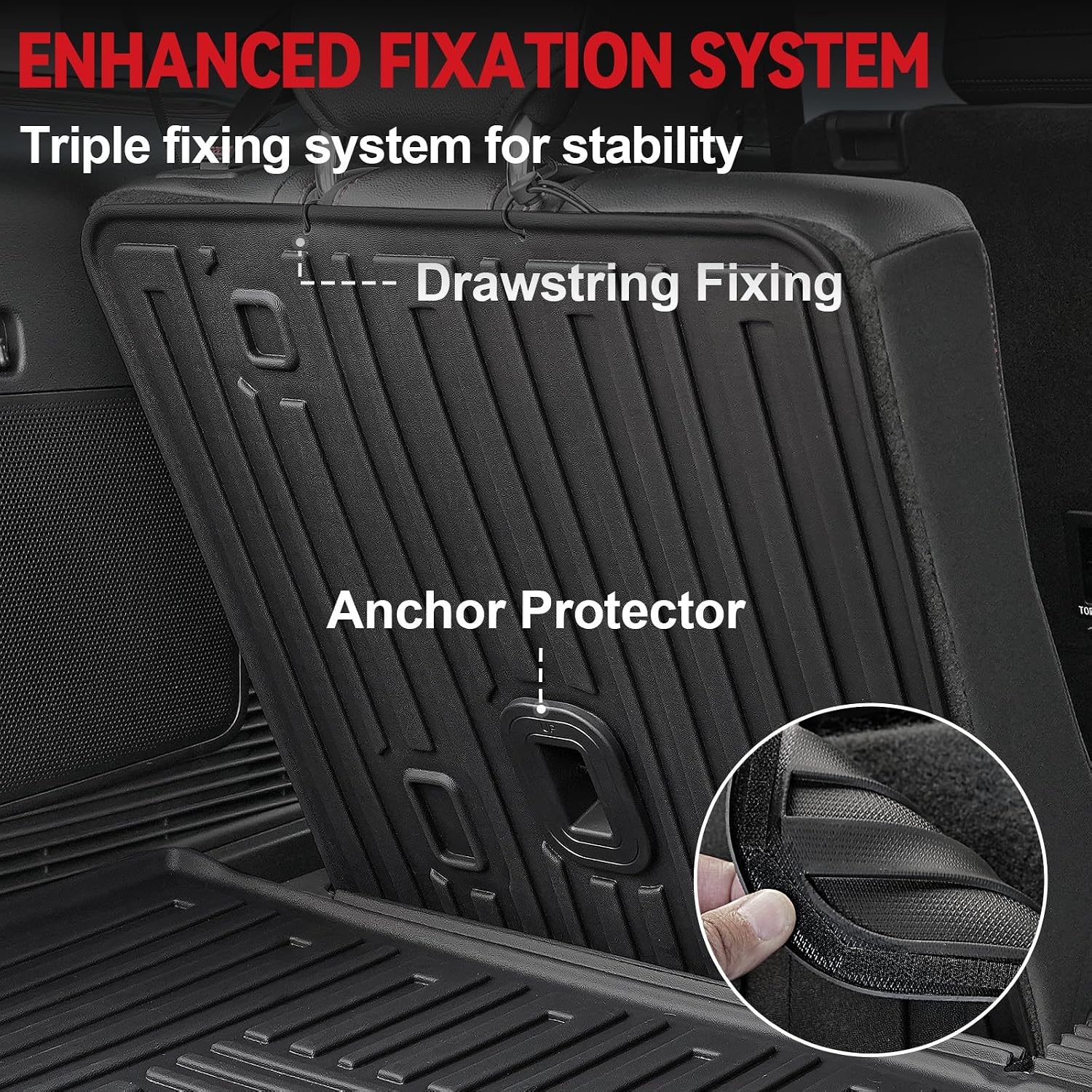 Floor Mats for Ford Explorer 2020-2026, All Weather Floor Mats Trunk Cargo Liner with Backrest Protectors Accessories, Full Coverage Set (Fit 6 Seats)